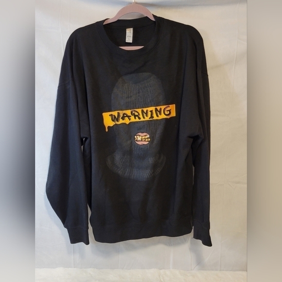Mj Apparels Active Wear "Warning" Swesrtshirt - Picture 1 of 4